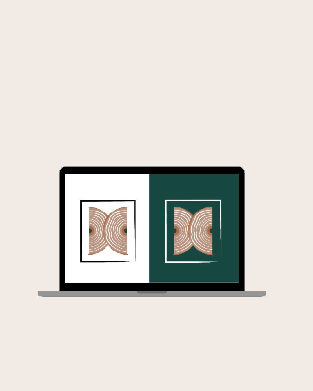 Mockup du logo non verbal de R. Bois Concept.