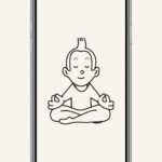 Mockup d'une mascotte sur un écran de téléphone