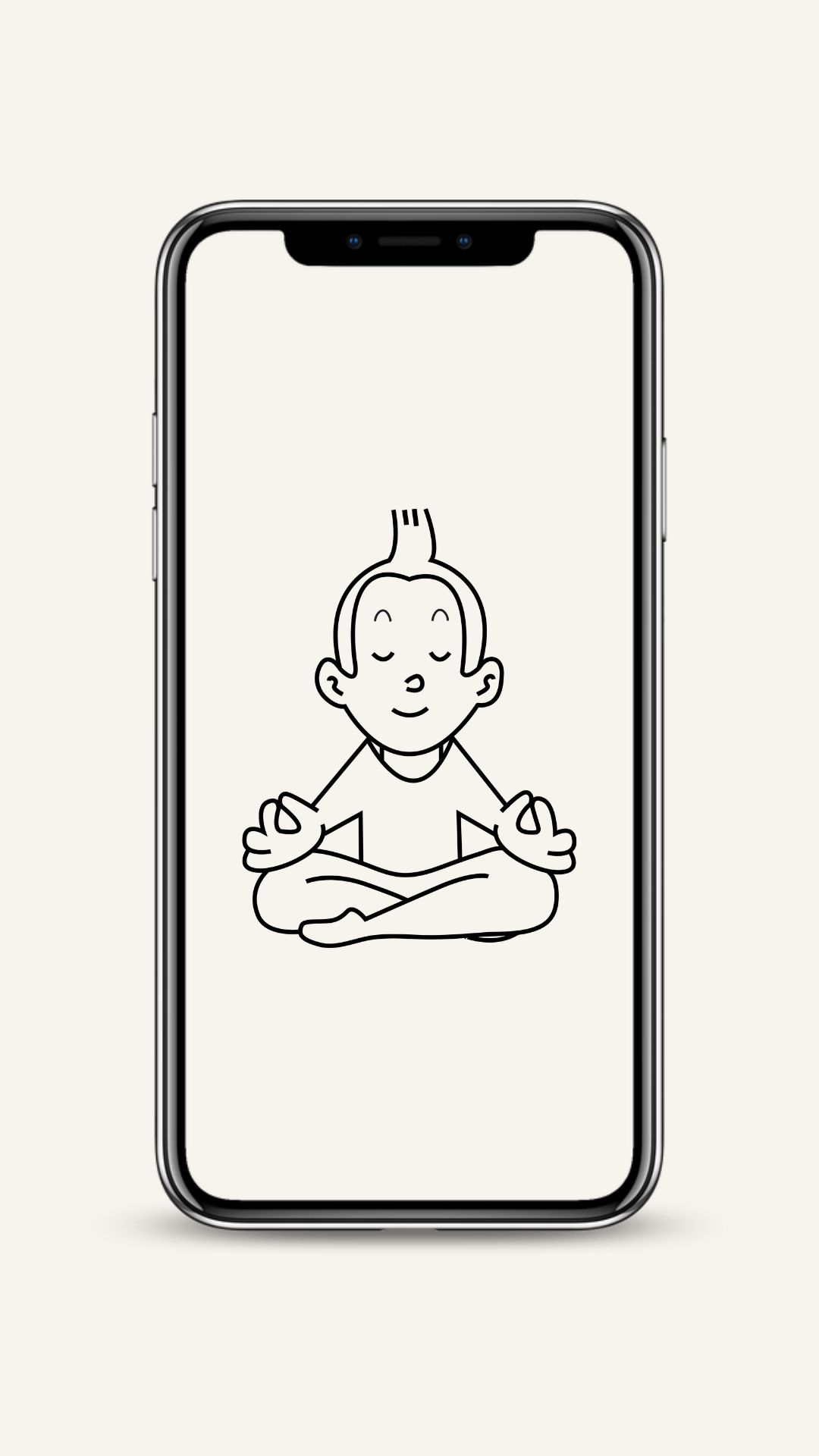 Mockup d'une mascotte sur un écran de téléphone