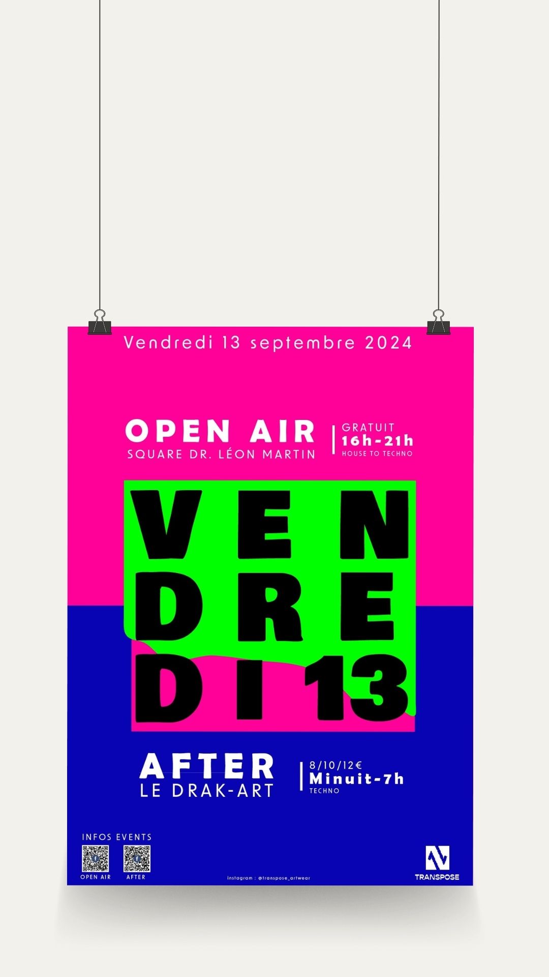 Mockup de l'affiche de l'événement Open air Vendredi 13